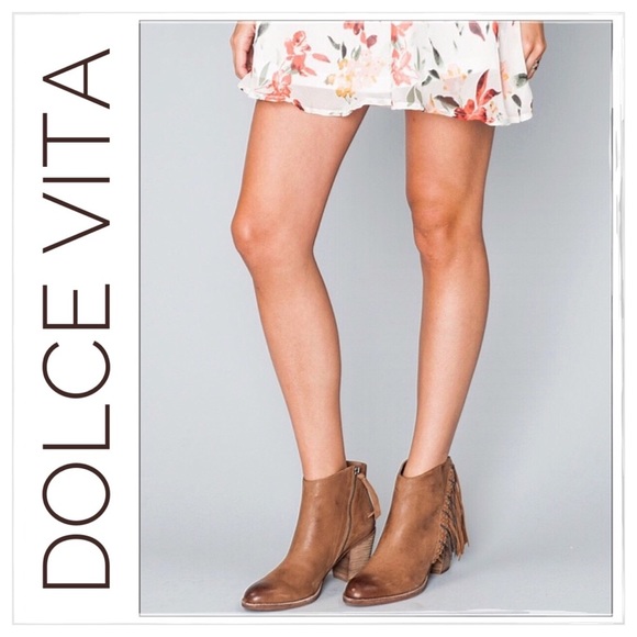 Dolce Vita Shoes - Dolce Vita Juneau Leather Fringed Bootie